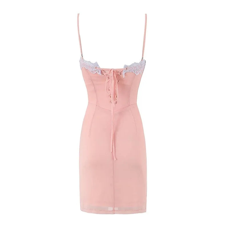 Vestido mesh/encaje